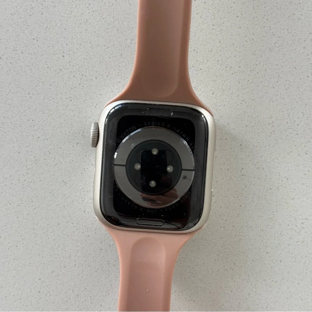 38/40/41 MM light pink with beige (two-toned) Apple Watch silicone band